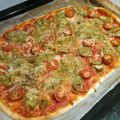El cooksnap de carmen lopez cuando hizo Pizza de pollo y pesto.