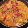 El cooksnap de faly0302 cuando hizo Fideos con cazón, almejas y gambas en amarillo.