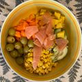 El cooksnap de laura cuando hizo Poke bowl de salmón.
