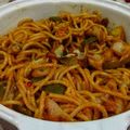 Madiha Muzammil Khanani's cooksnap of when they made Spicy Spaghetti.