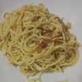 El cooksnap de Amparo&Ari cuando hizo Espaguetis con nueces, salsa de maíz y queso de cabra.