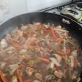 El cooksnap de Blanca Balentin cuando hizo Chop suey de pollo y verduras .