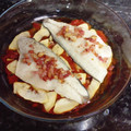 El cooksnap de Anna Maria Casas Armengol cuando hizo Lubina con pisto y manzanas.