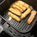 El cooksnap de Dos Rombos en la Cocina cuando hizo Rollitos de jamón York y queso en freidora sin aceite.