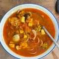 El cooksnap de Mery cuando hizo Sopa de mariscos y pescados congelados y gambas frescas.