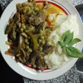 El cooksnap de Graciela Maggini cuando hizo Carne con pimientos y arvejas acompañada de arroz 🍚.