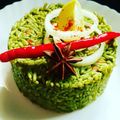 Sneha Patel's cooksnap of when they made Palak/Spinach Paneer Brown Rice Pulao (no onion no garlic).
