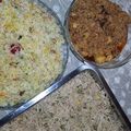 Razia Sultana's cooksnap of when they made Matar Pulao Achaar Gosht Shami kabab.