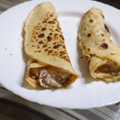 El cooksnap de César Gutierrez cuando hizo Creps salados con relleno de huevo y atún.