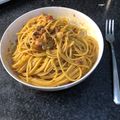 El cooksnap de Félix Cortés Schöler cuando hizo Boloñesa casera con espaguetis.