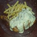 El cooksnap de Sole Salinas cuando hizo Pollo con crema de verdeo y roquefort con papas.