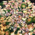 El cooksnap de Clau Rios cuando hizo Calabacitas con pollo y elote a mi estilo. 😋😋.