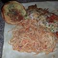 Dan's cooksnap of when they made Chicken Parmasean.