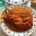El cooksnap de santi cuando hizo Arroz caldoso de bogavante.