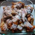 El cooksnap de Caroline Navarrete cuando hizo Alitas de pollo con una cama de papas fritas.