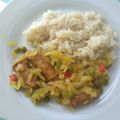 El cooksnap de edu cuando hizo Salchichas frescas con champiñones y guisantes.