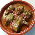 El cooksnap de Maria San Men cuando hizo Alcachofas estofadas con jamón.