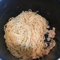 El cooksnap de Laura Ligero Baldomero cuando hizo Espaguetis con gambas y almejas.
