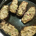 El cooksnap de Guillermo Beccaccini cuando hizo Berenjenas rellenas con su propia pulpa al horno.