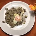 El cooksnap de @tesa.cuina cuando hizo Habas con champiñones y huevos de codorniz.