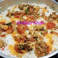 Areeba Khan's cooksnap of when they made Shahi Rangeen Biryani.