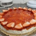 El cooksnap de Noemi De leon cuando hizo Cheesecake frío de salsa de frutillas.