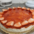 El cooksnap de Noemi De leon cuando hizo Cheesecake frío de salsa de frutillas.