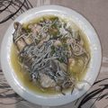 El cooksnap de Toni jimenez cuando hizo Rape en salsa verde con guisantes, gambas y gulas.