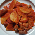 El cooksnap de Sara Laguna cuando hizo Salchichas con tomate en Olla GM.