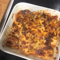 El cooksnap de Olga Serrano cuando hizo Lasaña de berenjena, jamón York y queso en airfryer.