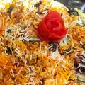 Zainab Khan's cooksnap of when they made 🥘Hyderabadi Biryani 🥘.
