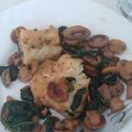 El cooksnap de Esther cuando hizo Bacalao sobre cama de espinacas y champis.