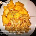 Khadija Habibie's cooksnap of when they made Sweet potatoes with egg sauce.