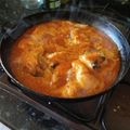 El cooksnap de Elenita cuando hizo Bacalao con salsa de tomate y langostino.