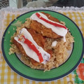 El cooksnap de Sandy cuando hizo Tortitas de plátano rellenas.