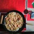 El cooksnap de Familia Cabrera cuando hizo Pasta Alfredo con camarones .