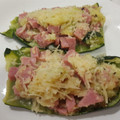El cooksnap de MaryGlory cuando hizo Calabacín relleno de jamón york y queso en microondas.