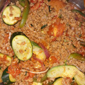 El cooksnap de Williams Giron cuando hizo Soja texturizada con calabacín y tomate.