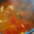 El cooksnap de Beto SantiCer cuando hizo Caldo de pollo con arroz.