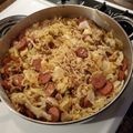 Pam Bonetti Valentine's cooksnap of when they made Ramen cabbage and sausage.
