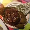 El cooksnap de Elena cuando hizo Entrante de alcachofas rellenas de revuelto de morcilla.