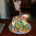 ewashwhite's cooksnap of when they made M&m gravity cake.