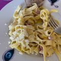 El cooksnap de Laura cuando hizo Spaghettis con jamón.