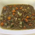 El cooksnap de Betty cuando hizo Sopa de lentejas con vegetales con hamburguesas de lentejas.