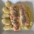El cooksnap de Jonas Cobos cuando hizo Lomos de salmón a la papillote sobre puré de manzana y puerro 🍏.