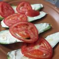 El cooksnap de Mercedes Morales cuando hizo Zucchinis con queso y tomates.