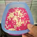 Cooksnap dari KITCHENI untuk resep Puding buah naga (snack mpasi tinggi kalori)