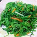 麗麗 的 薑味清炒龍鬚菜/2分鐘低脂水油炒 cooksnap