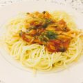 รูป Cooksnap ของ Akari Papa เมื่อเขาทำ สปาเก็ตตี้ สูตรคลีนเน้นโปรตีน (เล่นกล้าม)