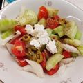 Cooksnap από Δέσποινα Καρπούζα στη συνταγή Σαλάτα ντομάτα, φέτα, κρεμμύδι και ελιά